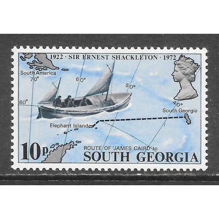 SOUTH GEORGIA 1972 EARNEST SHACKLETON CAIRD ROUTE SAILING SHIP MINT MNH ELEPHANT