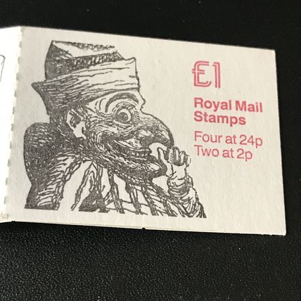 GB Print Error on Cover Feather in Cap FH23a £1 Punch No1 Stamp Booklet