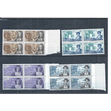 Spain stamps. 1968 Famous Spanish Women MNH. Blocks of 4 SG 1922 - 1925 (AN374)