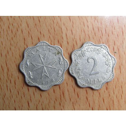 Malta 1972 2 Mils Coin