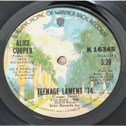Alice Cooper : Teenage Lament '74 : 7" Single : 1973