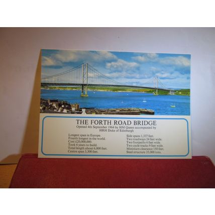 FORTH ROAD BRIDGE, EDINBURGH, SCOTLAND unused postcard by John Hinde =