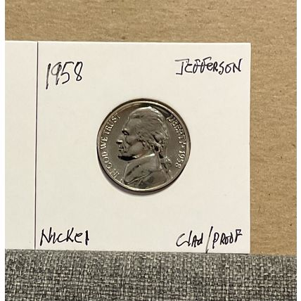 1- 1958 P ( CLAD/PROOF ). JEFFERSON NICKEL.