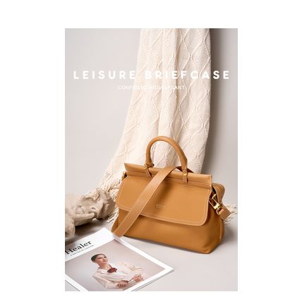 Genuine Leather Women Western Shoulder Handbag Brown