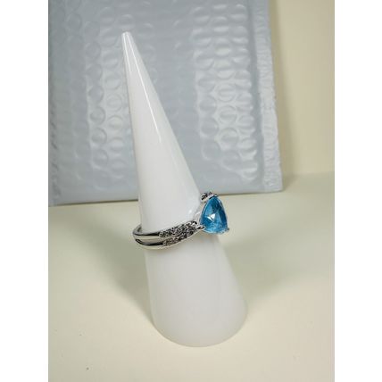 NWT Bomb Party Sz8 Revealed BP Ring Fashion Jewelry RBP Blue Clusters Rhodium Pl
