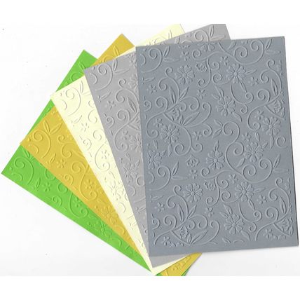 A6 Embossed Paper. 10 Sheets. Floral. Cardmaking Scrapbooking Crafts