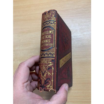 c1870s THE POETICAL WORKS OF LONGFELLOW ILLUSTRATED ANTIQUE BOOK (P3)