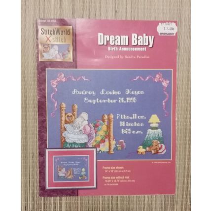 Dream Baby Birth Announcement Cross Stitch Pattern