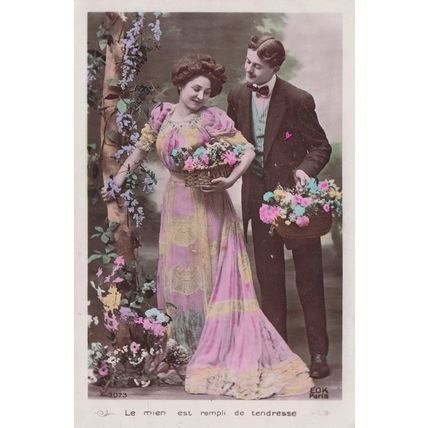 Mans Wandering Eyes Lovers Secret Spy Code Glamour Old Romantic Postcard