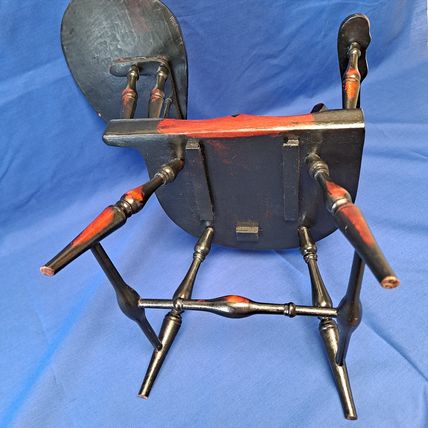 Windsor COLONIAL Wood Spindle Back School 16" DOLL DESK CHAIR Wooden