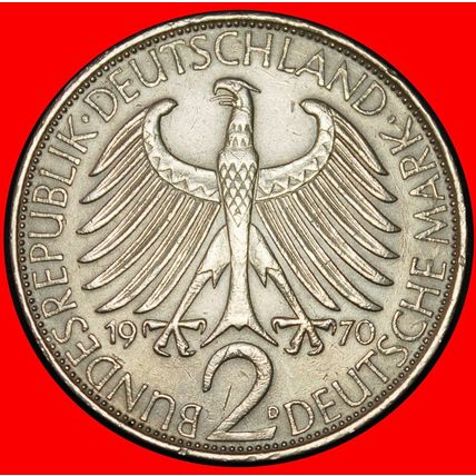 Ⰶ NOBEL PRIZE 1918: GERMANY★ 2 MARKS 1970D PLANCK 1858-1947★LOW START★NO RESERVE