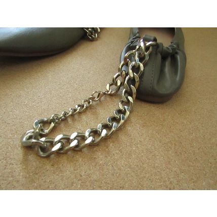 Primark sage green slip on shoe with gold chain ankle strap Size 5 never worn