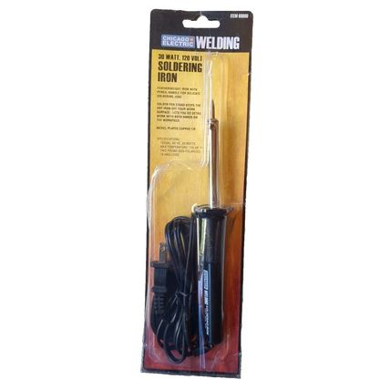 Welding 30 Watt 120 Volt Soldering Iron -Nickle Plated Copper Tip- Item #69060