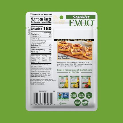 Starkist E.V.O.O. Yellowfin Tuna in Extra Virgin Olive Oil, 2.6 Oz, Pack of 24