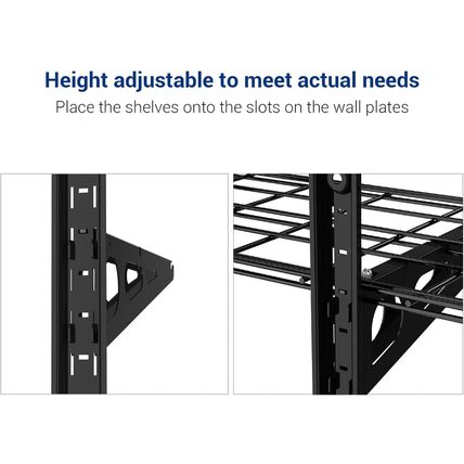 FLEXIMOUNTS 3 Tier 1X4Ft Garage Storage Wall Shelving, 12X48Inch per Shelf Heigh