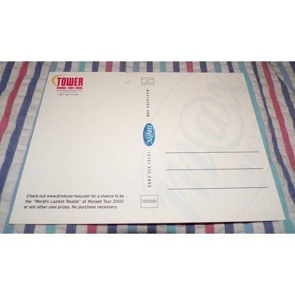 Tower Records world' laziest roadie" Van's warped tour 2001 Postcard