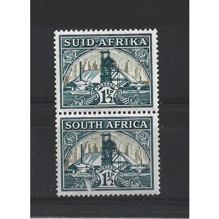 SouthAfrica.SG57 1 1/2d Gold Mine Pair.Mounted Mint.Aug25a