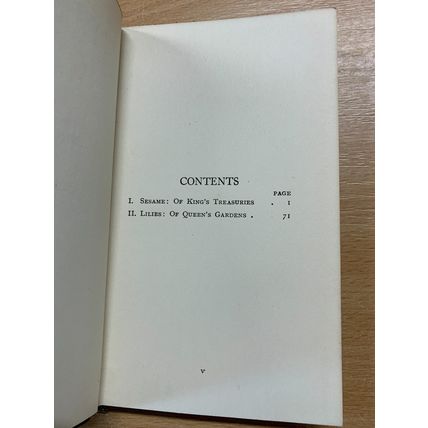 1920 JOHN RUSKIN "SESAME AND LILIES" SMALL ANTIQUE HARDBACK BOOK (P3)