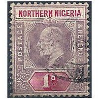 Northern Nigeria 1902 SG11 1d Dull Purple & Carmine Fine Used.