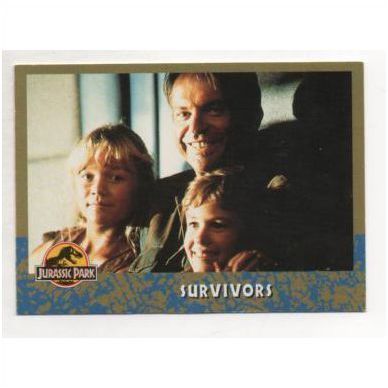 1993 Jurassic Park Universal City Studios Collector Card No.70 Survivors