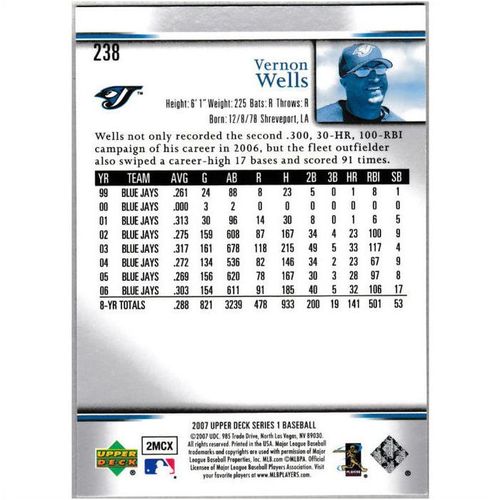 2007 Upper Deck - #238 - Vernon Wells