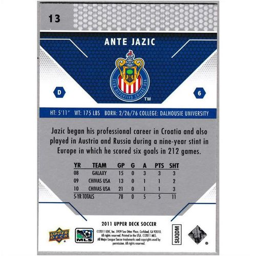 2011 Upper Deck - #13 - Ante Jazic