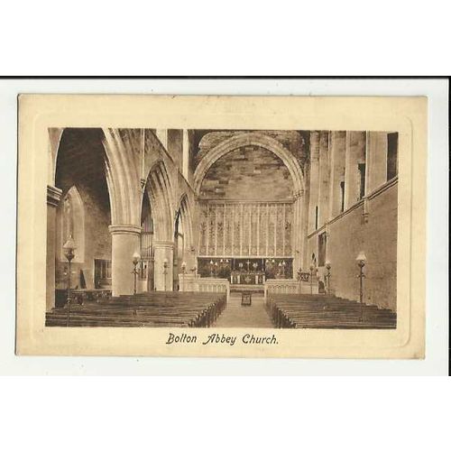 Yorkshire BOLTON ABBEY Church Interior Postcard by Frith (54421)