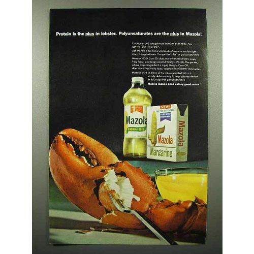 1967 Mazola Corn Oil Ad - Polyunsaturates are the Plus