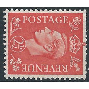 1950 SG507a 2 1/2d Pale Scarlet Wmk SIDEWAYS Unmounted Mint..