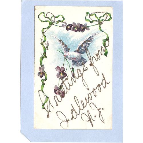 NJ Idlewild Greetings From Idlewild N J Outlined With Silver Sparkle nj_bo~201