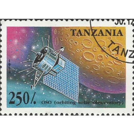 TANZANIA, SPACE, Orbiting solar observatory, blue 1994, 250/-