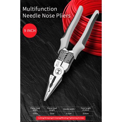 Electrician Wire Cutters CRV Multifunctional Diagonal Plier Needle Nose Pliers
