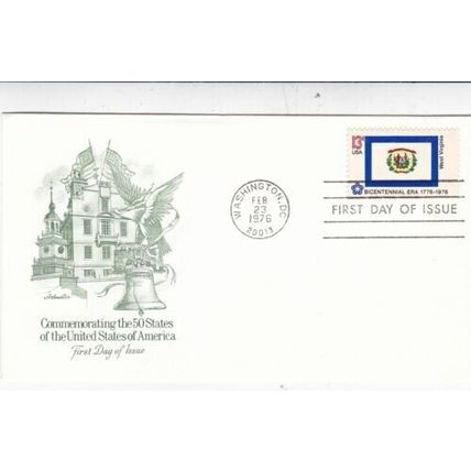 United States 1976 Virginia 50 US States FDC Washington DC cancel unaddressed