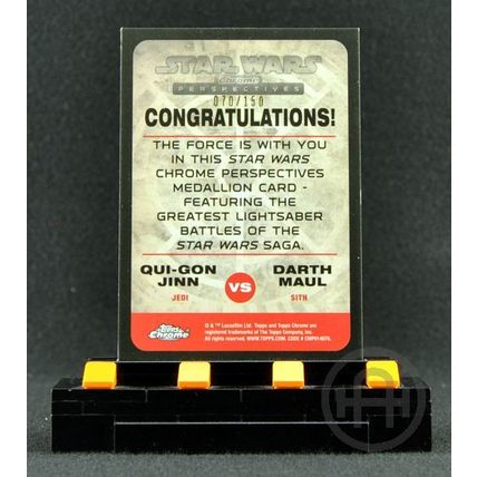 Topps Star Wars Chrome Jedi vs Sith – Medallion Silver – Qui-Gon / Maul 070/150