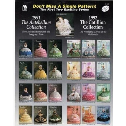 Annie's Attic Crochet booklet 1996 Bride doll Gown 11 1/2" Fashion Doll