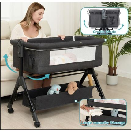Baby Bassinet, Bedside Bassinet for Baby, 3 in 1 Bassinet Bedside Sleeper