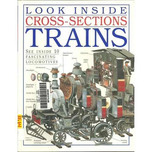 Book- Look Inside Cross Sections Trains Locomotives – Johnstone Soft Cover Used