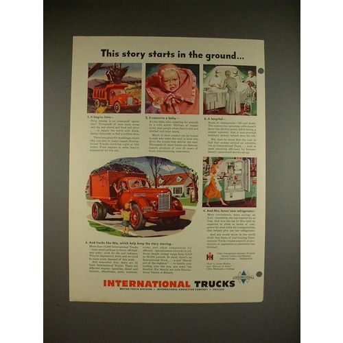 1948 International Harvester Truck Ad, Starts in Ground