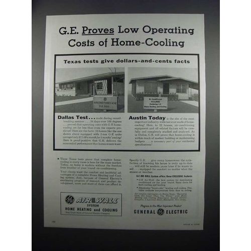 1954 General Electric Air-Wall System Heating & Cooling Ad