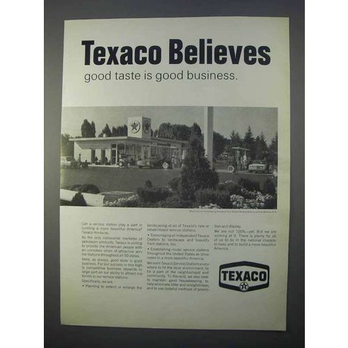 1966 Texaco Oil Ad - Good Taste is Good Business
