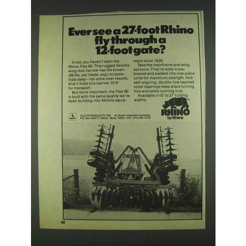 1978 Rhino Flex 90 Disc Harrow Ad - Fly Through Gate