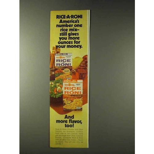 1978 Rice-a-Roni Chicken and Beef Ad - More Ounces