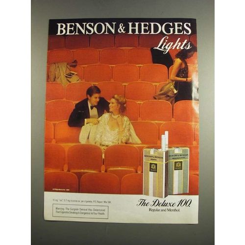 1984 Benson & Hedges Lights Cigarettes Ad - Theater