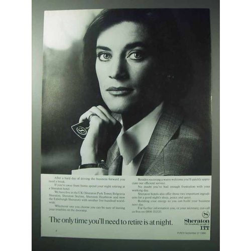 1986 Sheraton Hotels Ad - Only Need to Retire at Night