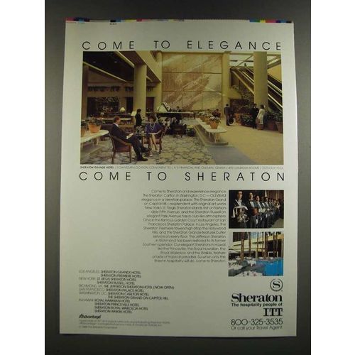 1986 Sheraton Grande Hotel Los Angeles Ad - Come to Elegance