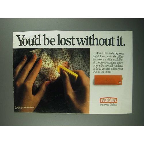 1987 Eveready Squeeze Lights Ad - You'd Be Lost Without It