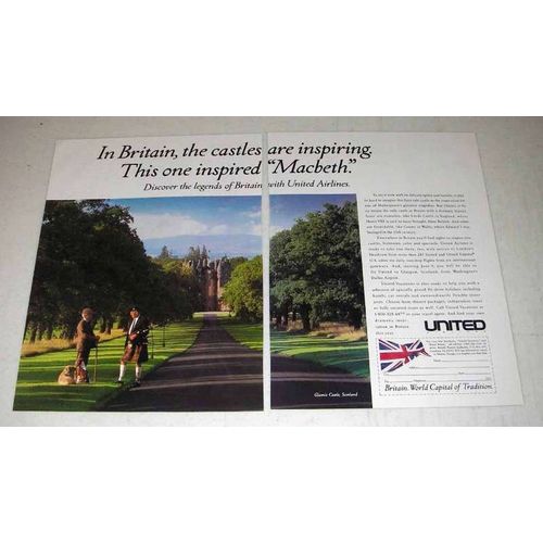 1993 United Airlines Ad - Britain Castles Are Inspiring