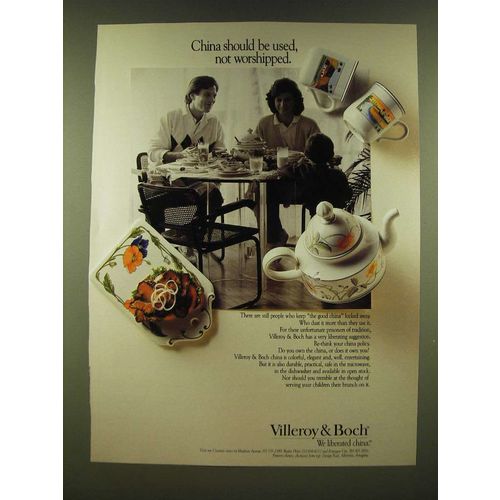 1990 Villeroy & Boch China Ad - China should be used, not worshipped