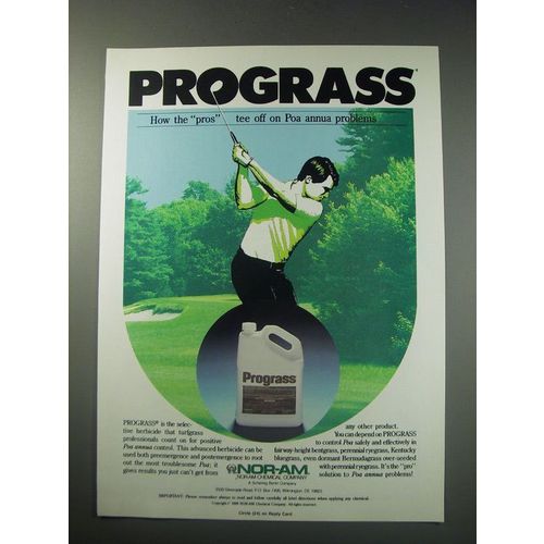 1991 Nor-Am Prograss Ad - How the pros tee off on Poa annua problems