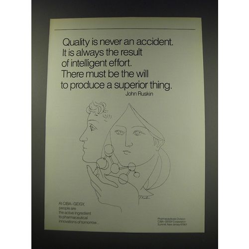 1991 Ciba-Geigy Pharmaceuticals Ad - Quality is never an accident.